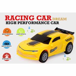 Fiddlerz Bump & Go Automatic Deformation 2-in-1 Transforming Car With Light & Music - Yellow image 5