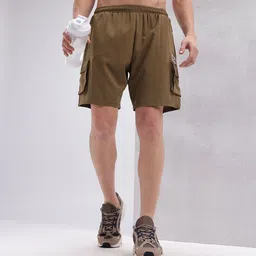 HRX by Hrithik Roshan Men Brand Logo Print Cargo-Style Training Shorts-image-79