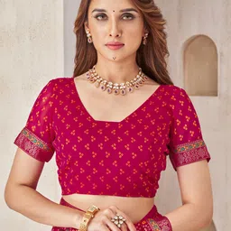 Anouk Rustic Bandhani Printed Zari Pure Chiffon Bandhani Saree image 3