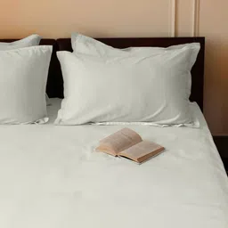 SleepyCat Teal Cotton Sateen Fitted 300 TC Queen Bedsheet Set 1.82 m x 1.21 m-image-36