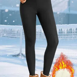 Poftik Slim-Fit Warm Thick Fur Lined Winter Thermal Bottoms-picture-4