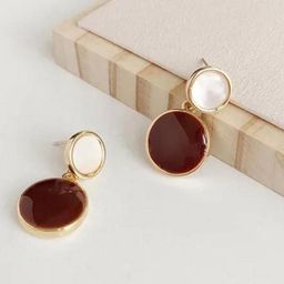 kazare Gold-Plated Artificial Stone Studded Circular Drop Earrings-28