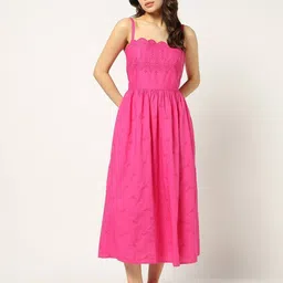 GAP Eyelet Details Pure Cotton Fit & Flare Dress with Insert Pockets-image-10
