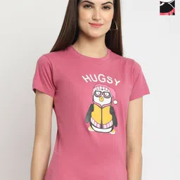 Tromko Women Pack of 2 Mickey Mouse Graphic Printed Round Neck Cotton Regular Fit T-shirts-image-13