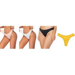 Diving Deep Women Plus Size Pack of 4 Cotton Thongs Briefs-image-107