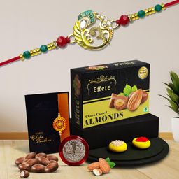 DeoDap Rakhi Combo for Brother with Rakhi, Roli Chawal, Coin & Greeting Card-image-73