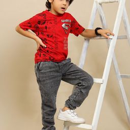 Kids Ville Boys Superman Printed Pure Cotton T-Shirt-picture-25