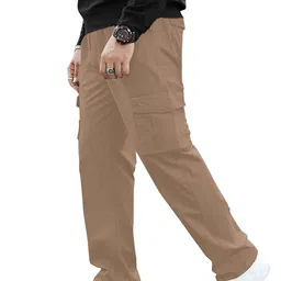 BAESD Men Relaxed High-Rise Cargos Trousers-image-52