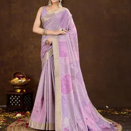 Mitera Abstract Printed Embellished Zari Border Saree-picture-3