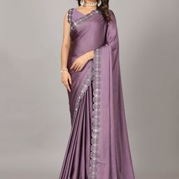 A.V.M. SILK MILLS Solid Satin Saree-picture-27