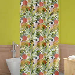 ArtzFolio Red and White Floral Printed Waterproof Shower Curtain-14