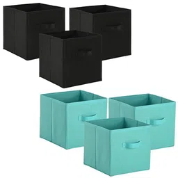 Kuber Industries Green 6 Pieces Multi-Utility Square Shape Storage Organisers-53