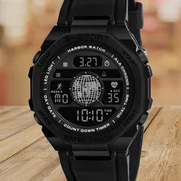 HARBOR Unisex Round Dial & Straps Digital Watch 9134_Black-35