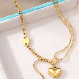SZN Women Gold-Toned Star & Heart Charm Y Lariat Stainless Steel Necklace-picture-48
