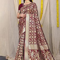 KALINI Woven Design Zari Pure Silk Saree-picture-30