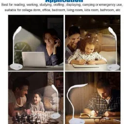 akr Powerful Rechargeable Emergency Table Lamp (White)_227 Study Lamp image 5