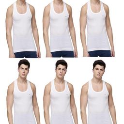 Dollar Lehar Men Combed Cotton Round Neck Vest -Pack of 4- White-image-4