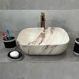 Premium Decorative Tabletop Sink for Bathroom Living room, Hotel, Restaurant (46*32.5*14) cm (super glossy finish) premium designer wash basin Table Top Basin-image-88