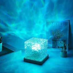 AllYouNeed Multicolour Dynamic Water Ripple Projection Light, USB Portable Night Lamp Smart Bulb-image-3