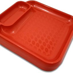 Premium Quality Microwave Safe 2 in 1 Compartments Plastic Snacks Plate | (Size 7.5 Inch / 20 cm) Square Shape Serving Plates For Snacks, Breakfast Plate-Set of 6 Sectioned Plate Sectioned Plate-9