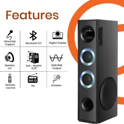 Qcluellu 543 =FG TOWER SPEAKER DJ Sound Stereo bass Built-in FM 80 W Bluetooth Tower Speaker-image-76