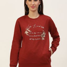 Monte Carlo Women Maroon & White Printed Sweatshirt-picture-37