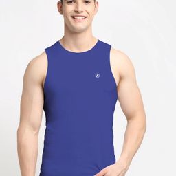 Friskers Men Blue Solid Cotton Innerwear Vests-image-126