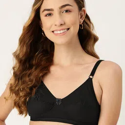 DressBerry Black Solid Pure Cotton Everyday Bra-45