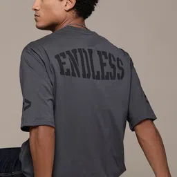 Roadster The Lifestyle Co.Typography Printed Back Oversized T-shirt-image-92