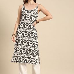 Sangria Abstract Printed Pure Cotton Kurta-21