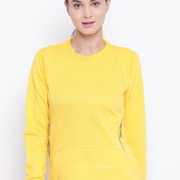 Belle Fille Women Yellow Solid Sweatshirt-image-47