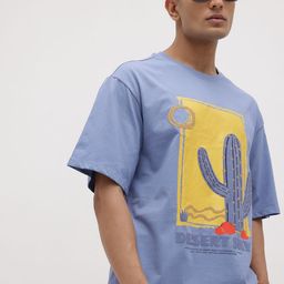 The Roadster Life Co. Embossed Graphic Print Relaxed Pure Cotton T-shirt-image-96
