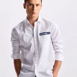 Red Flame Spread Collar Casual Shirt-image-54
