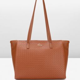 Lavie Brown Geometric Textured Structured Shoulder Bag-12
