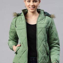 Foreign Culture By Fort Collins Faux Fur Trims Detailed Detachable Hood Padded Jacket-48
