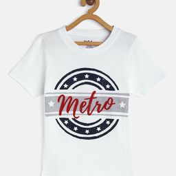 METRO KIDS COMPANY Boys White Typography Printed T-shirt-image-95