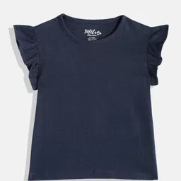 METRO KIDS COMPANY Girls Flutter Sleeve Ruffles Cotton Top-image-75