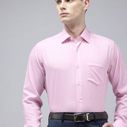 Van Heusen Pure Cotton Custom Self Design Textured Opaque Formal Shirt-picture-0