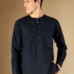 DENNISON Men Solid Linen Kurta-picture-39