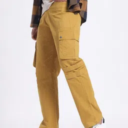 glitchez Men Relaxed Aesthetics Pure Cotton Cargos-picture-1