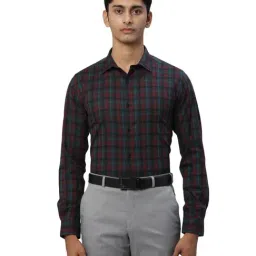 Park Avenue Red Slim Fit Checks Shirt-picture-43