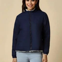 Allen Solly Navy Plain Puffer Jacket-picture-9