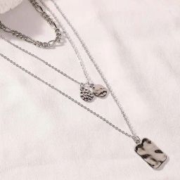 Sohi The Dented Charm Multi-Layer Necklace for Women-image-84