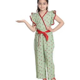 StyleStone Kids Green Printed Jumpsuit-image-98