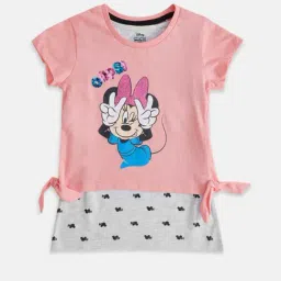 Pantaloons Junior Pink & Grey Embellished T-Shirt with Inner-image-63
