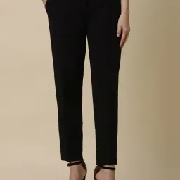 Allen Solly Black Mid Rise Formal Trousers-image-86