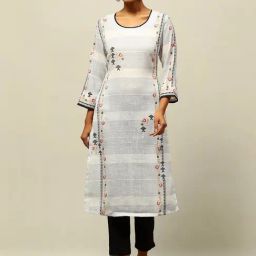 Rangriti Off-White Printed Straight Kurta-image-5