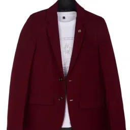 Charchit Boys Maroon Comfort Fit Blazer with T-Shirt-image-25