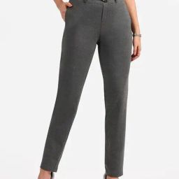 Blissclub Grey Cotton Regular Fit Trouser-image-3