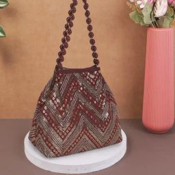 Mochi Maroon Embellished Small Shoulder Bag-image-22